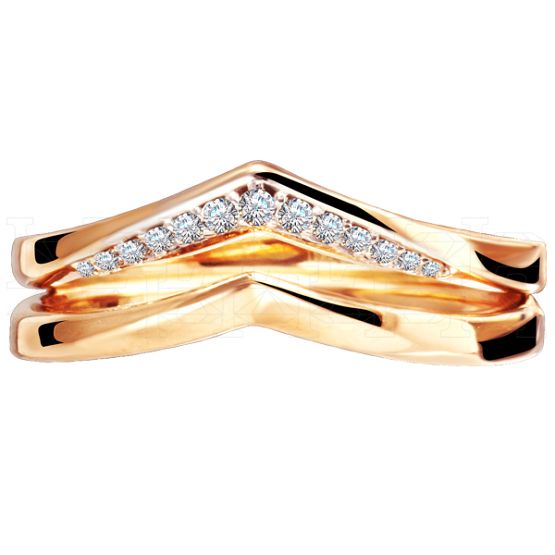 Фото - Кольцо обручальное из белого золота с бриллиантами из коллекции "Обручальные кольца с дорожкой" R3745-4532 (241)