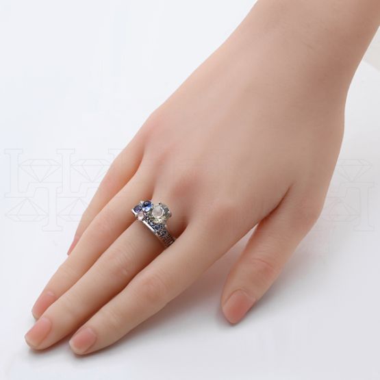 Фото - Кольцо квадратное из белого золота с цитрином из коллекции "Город порт" R10229-16171 (451)