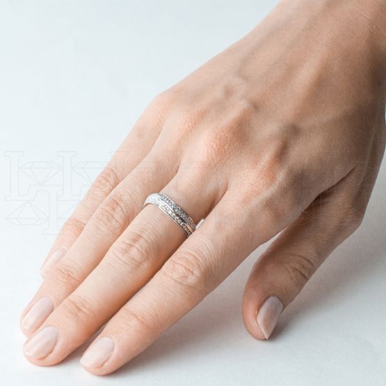 Фото - Кольцо из белого золота с коньячными бриллиантами R7656-10552 (782)