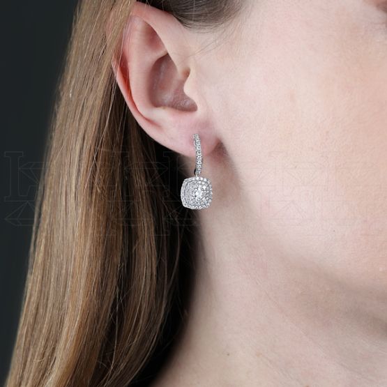 Фото - Серьги из белого золота с бриллиантами из коллекции "787" E10119-16168 (787)