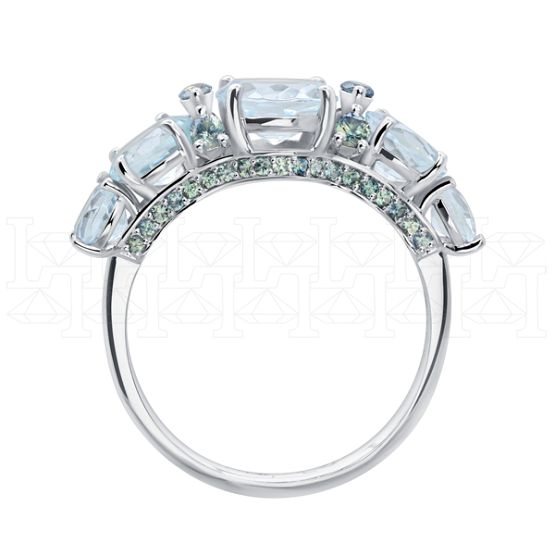 Фото - Кольцо из белого золота с аквамаринами из коллекции "Акварель" R8442-16172 (420)