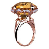 Кольцо из рыжего золота с бриллиантами из коллекции "Флер де Лиз" R1400-1371 (734)