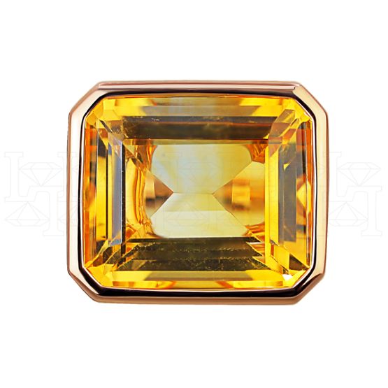 Фото - Кольцо квадратное из рыжего золота с цитрином из коллекции "Акварель" R7942-10951 (420)