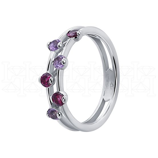 Фото - Кольцо из белого золота с аметистами из коллекции "Candy" R9672-14828 (563)