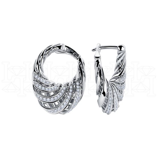 Фото - Серьги из белого золота с бриллиантами из коллекции "Готика" E10059-15793 (773)