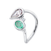 Кольцо из белого золота с морганитом и бриллиантом из коллекции "Акварель" R8576-15699 (420)