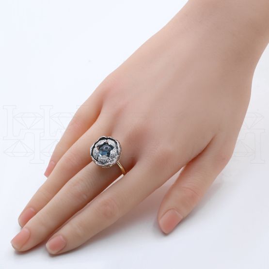 Фото - Кольцо из цветного золота с топазом и бриллиантами из коллекции "Забава" R5396-16133 (716)