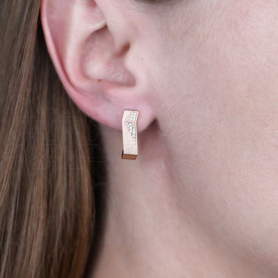 Фото - Серьги из рыжего золота с бриллиантами E7306-15995 (808)