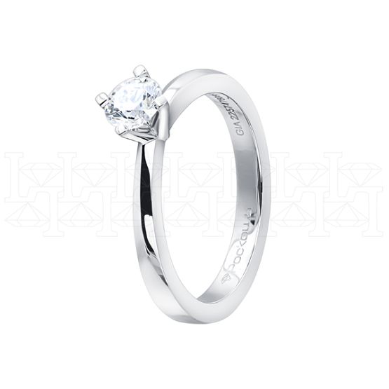 Фото - Кольцо из белого золота с бриллиантом из коллекции "Помолвка" R10169-16033 (514)