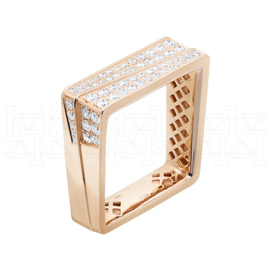 Фото - Кольцо квадратное из белого золота с бриллиантами R6825-9407 (808)