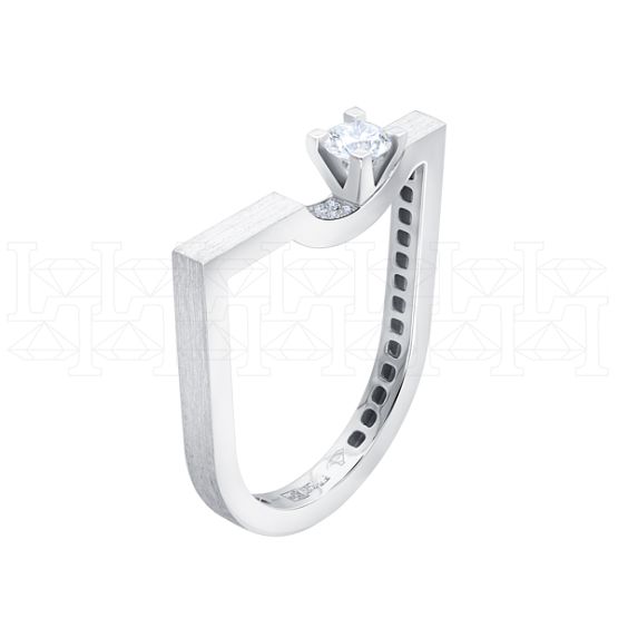 Фото - Кольцо из белого золота с бриллиантом из коллекции "Помолвка" R10177-16039 (514)