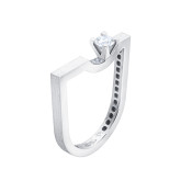 Кольцо из белого золота с бриллиантом из коллекции "Помолвка" R10177-16039 (514)