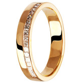 Кольцо обручальное из рыжего золота с бриллиантами из коллекции "Обручальные кольца с дорожкой" R3180-4339 (241)