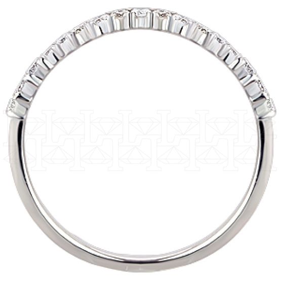 Фото - Кольцо обручальное из белого золота с бриллиантами из коллекции "Обручальные кольца с дорожкой" R3163-3977 (241)