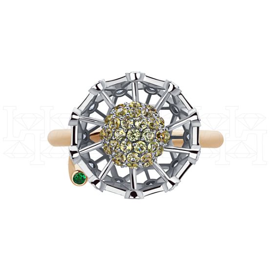 Фото - Кольцо из цветного золота с пикированными бриллиантами из коллекции "Русское поле" R7973-10990 (715)