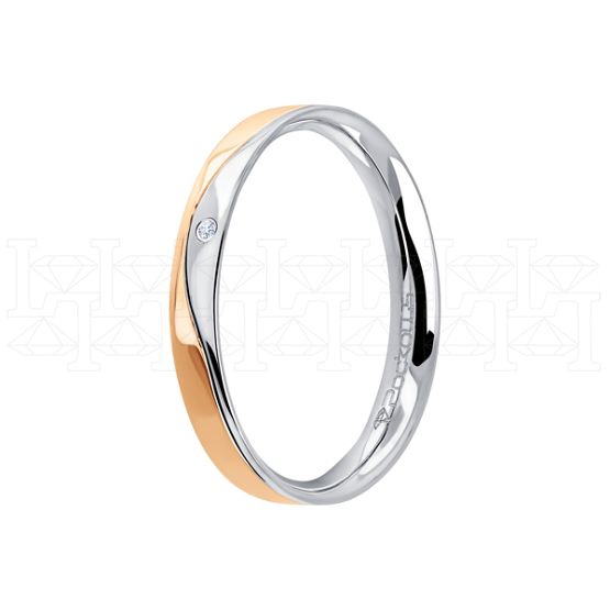 Фото - Кольцо из цветного золота с бриллиантом из коллекции "Парные обручальные кольца" R2500-13159 (210)