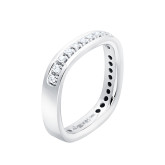 Кольцо из белого золота с бриллиантами из коллекции "Обручальные кольца с дорожкой" R9569-16305 (241)