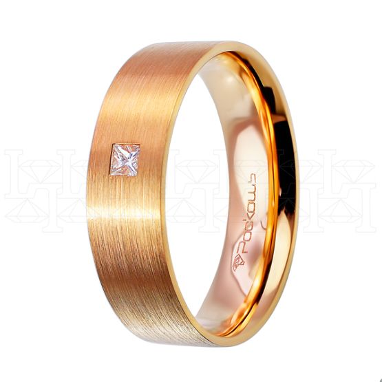 Фото - Кольцо из белого золота с бриллиантом из коллекции "Обручальные кольца с  одним бриллиантом" R7399-10190 (243)