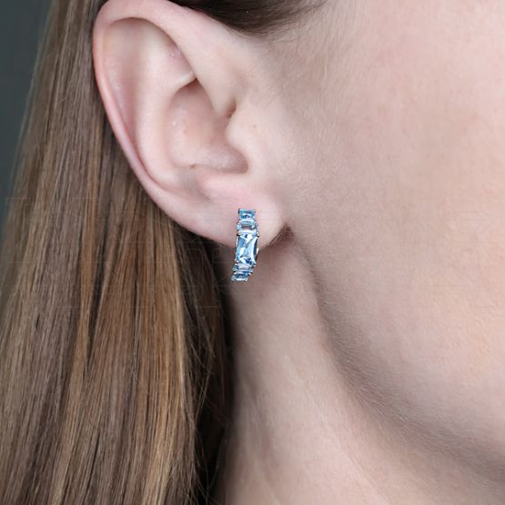 Фото - Серьги из белого золота с топазами из коллекции "Акварель" E7827-16114 (420)