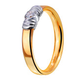 Кольцо обручальное из рыжего золота с бриллиантом из коллекции "Обручальные кольца с  одним бриллиантом" R2507-3129 (243)