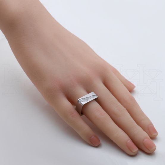 Фото - Кольцо квадратное из белого золота с бриллиантами R4015-15427 (808)