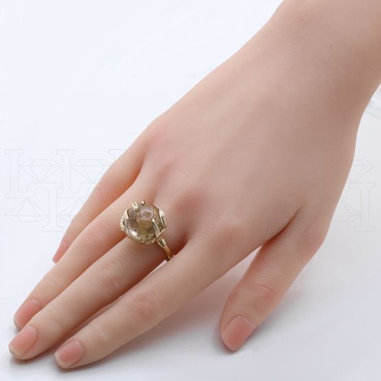 Фото - Кольцо из желтого золота с кварцем из коллекции "Русское поле" R9974-15613 (715)