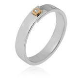 Кольцо обручальное из белого золота с бриллиантом из коллекции "Обручальные кольца с  одним бриллиантом" VDR.A2717 (243)