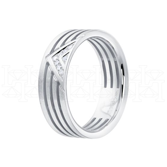 Фото - Кольцо из белого золота с бриллиантами из коллекции "Парные обручальные кольца" R8866-12729 (210)