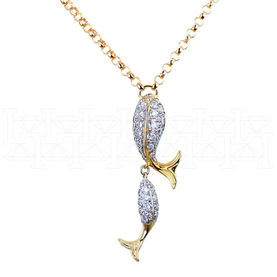 Фото - Подвеска из цветного золота с бриллиантами из коллекции "Рыбка золотая" P7299-10027 (709)