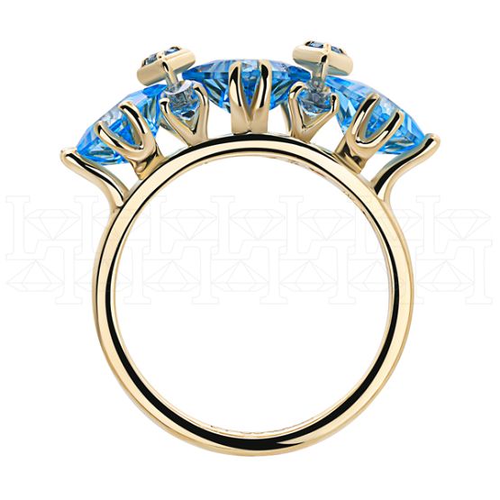 Фото - Кольцо из желтого золота с топазами из коллекции "Акварель" R8942-13725 (420)
