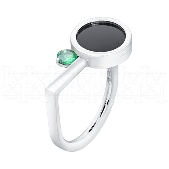 Фото - Кольцо из белого золота с ониксом из коллекции "Точка пересечения" R9512-14175 (811)