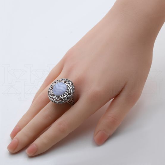 Фото - Кольцо из белого золота с бриллиантами из коллекции "Шамора" R9728-14968 (452)