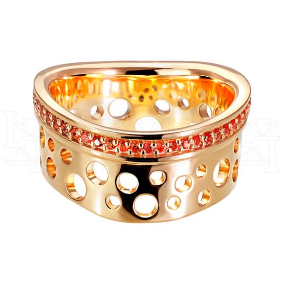 Фото - Кольцо из рыжего золота с цветными сапфирами R6421-8608 (717)