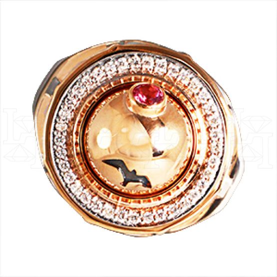Фото - Кольцо из рыжего золота с цветными сапфирами и бриллиантами из коллекции "Побережье" R3460-4382 (480)