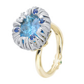 Кольцо из цветного золота с топазом и бриллиантами из коллекции "Забава" R2847-16132 (716)