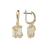 Серьги из желтого золота с кварцем из коллекции "Русское поле" E9983-15625 (715)