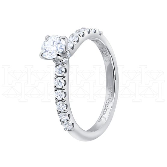 Фото - Кольцо из белого золота с бриллиантом из коллекции "Помолвка" R10171-16008 (514)