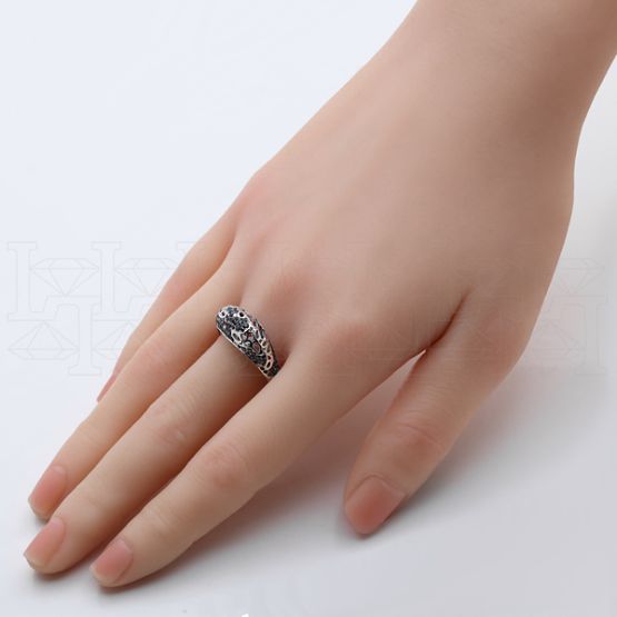 Фото - Кольцо из белого золота с цветными сапфирами и бриллиантами R9864-15316 (453)