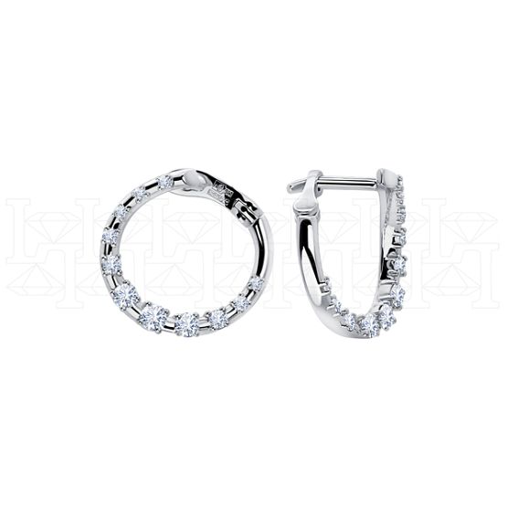 Фото - Серьги из белого золота с бриллиантами из коллекции "Чистая линия" E8971-16018 (781)