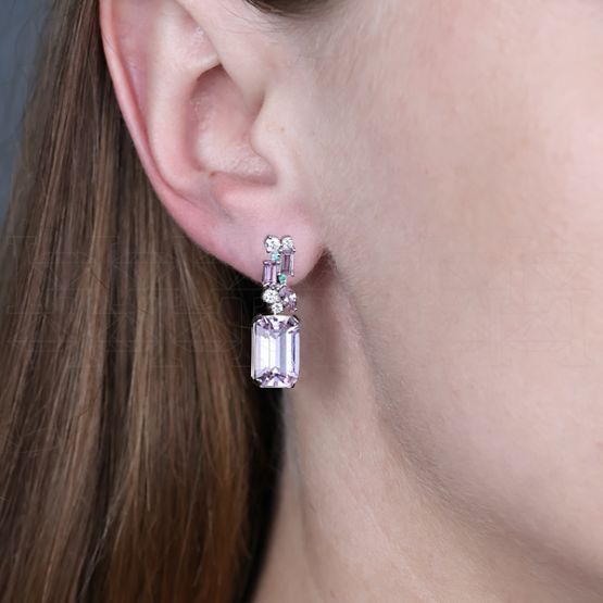 Фото - Серьги из белого золота с бриллиантами из коллекции "Акварель" E9972-15587 (420)