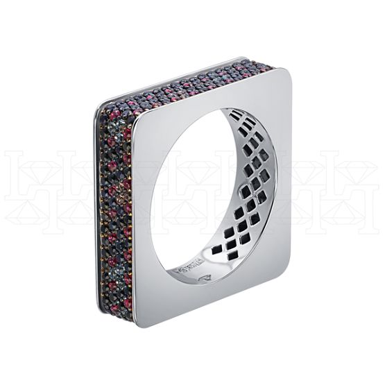 Фото - Кольцо из белого золота с цветными сапфирами R6079-14726 (564)