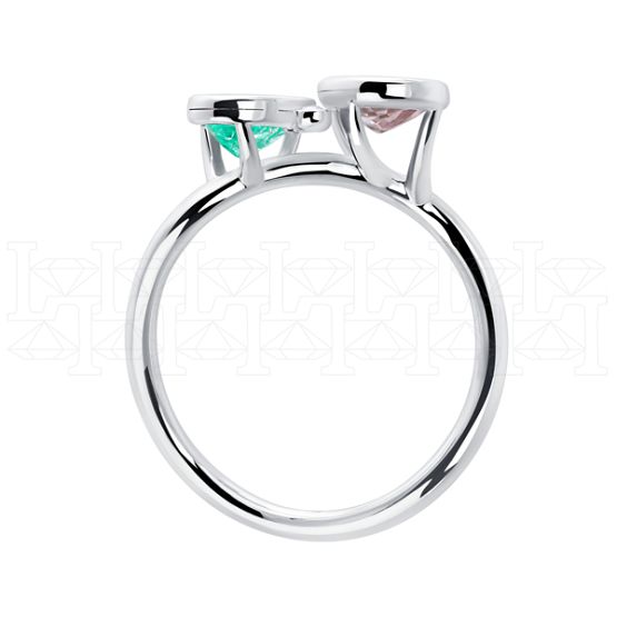 Фото - Кольцо из белого золота с морганитом и бриллиантом из коллекции "Акварель" R8576-15699 (420)