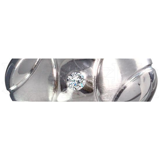 Фото - Кольцо обручальное из белого золота с бриллиантом из коллекции "Парные обручальные кольца" R4011-4740 (210)