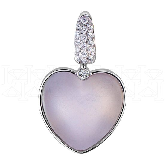 Фото - Подвеска сердце из белого золота с бриллиантами P7645-10529 (193)
