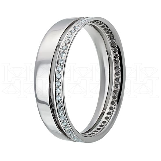 Фото - Кольцо из белого золота с бриллиантами из коллекции "Обручальные кольца с дорожкой" R8035-11093 (241)