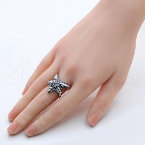 Фото - Кольцо из белого золота с цветными сапфирами R9886-15348 (453)