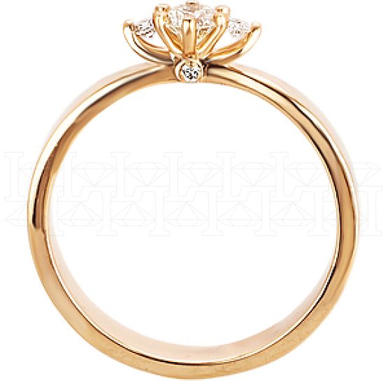 Фото - Кольцо из рыжего золота с бриллиантом из коллекции "Чистая линия" R2864-3808 (781)