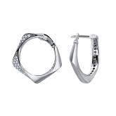 Серьги конго из белого золота с бриллиантами E10090-15861 (808)