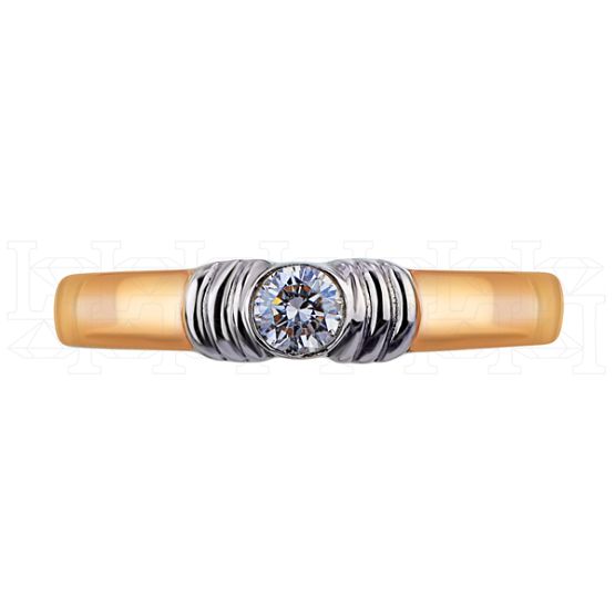 Фото - Кольцо обручальное из рыжего золота с бриллиантом из коллекции "Обручальные кольца с  одним бриллиантом" R2507-3129 (243)