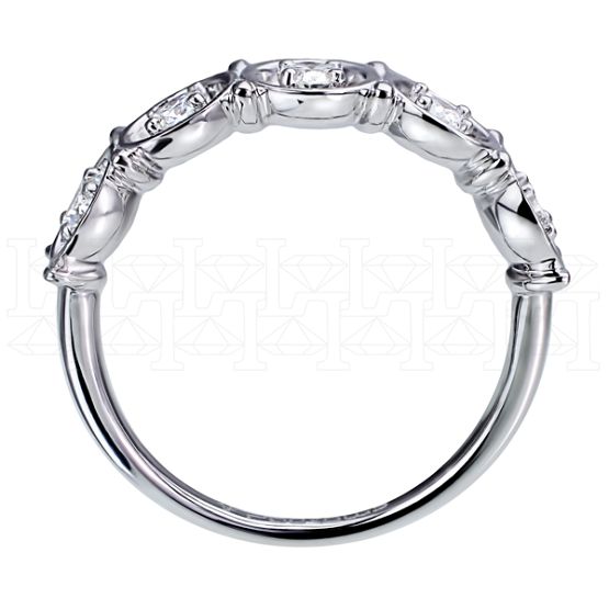Фото - Кольцо из белого золота с бриллиантами из коллекции "Обручальные кольца с дорожкой" R5931-7435 (241)